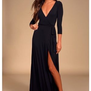 Lulu’s Garden District Black Wrap Maxi Dress